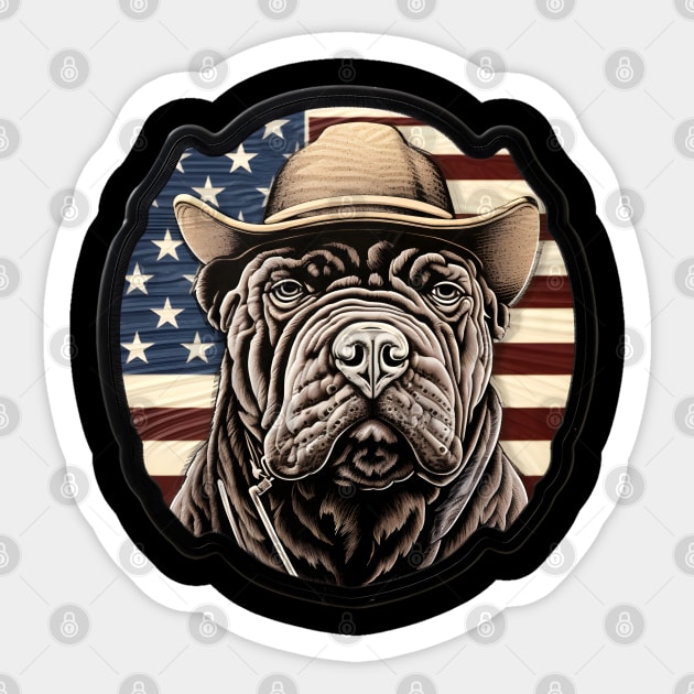 Chinese Shar-Pei 4th of July Sticker by NatashaCuteShop